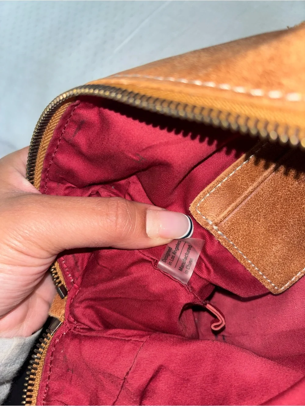 Hammitt Tan Suede Crossbody with Black Stud Accents
